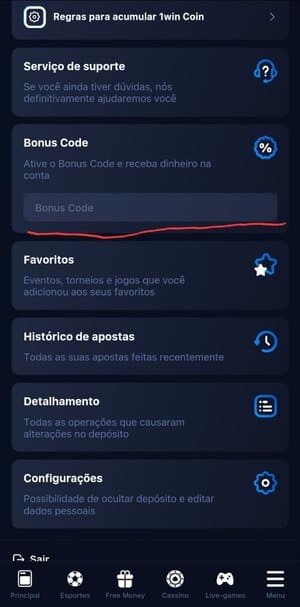 códigos promocionais do 1Win